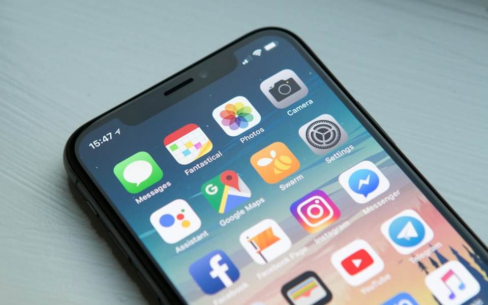 Person using a mobile application
